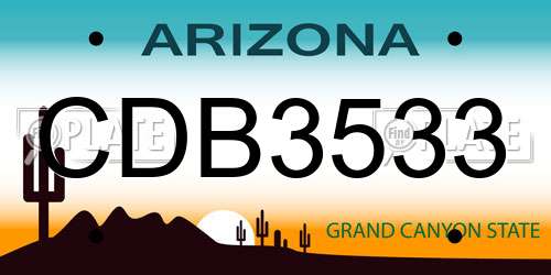 CDB3533 Arizona License Plate