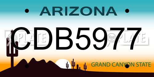 CDB5977 Arizona License Plate