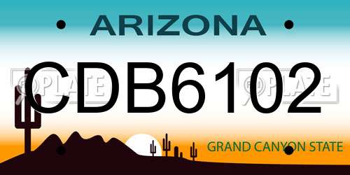 CDB6102 Arizona License Plate