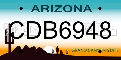 CDB6948 Arizona License Plate