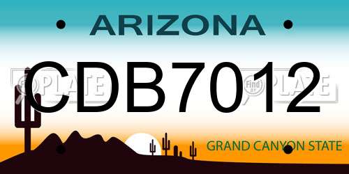 CDB7012 Arizona License Plate