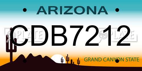 CDB7212 Arizona License Plate