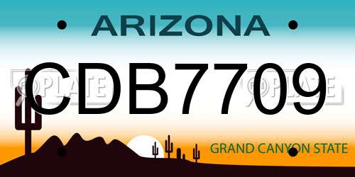 CDB7709 Arizona License Plate