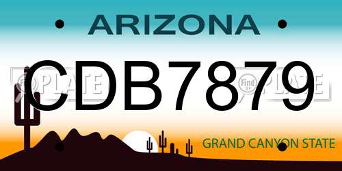 CDB7879 Arizona License Plate