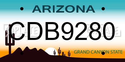 CDB9280 Arizona License Plate