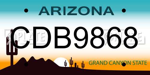CDB9868 Arizona License Plate