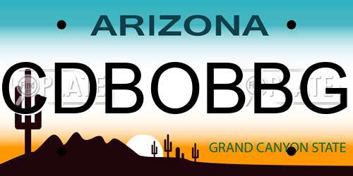 CDBOBBG Arizona License Plate
