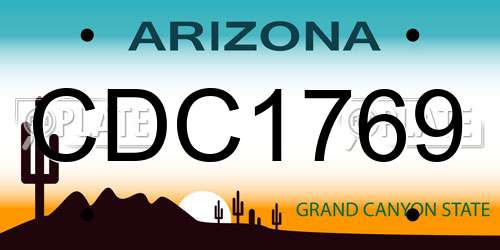 CDC1769 Arizona License Plate