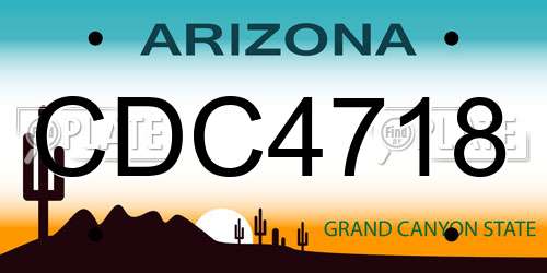 CDC4718 Arizona License Plate