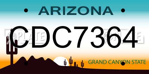 CDC7364 Arizona License Plate