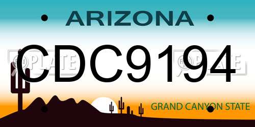 CDC9194 Arizona License Plate