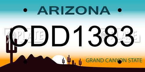 CDD1383 Arizona License Plate
