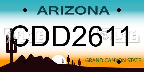 CDD2611 Arizona License Plate