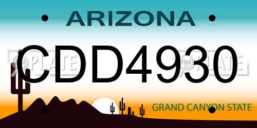 CDD4930 Arizona License Plate