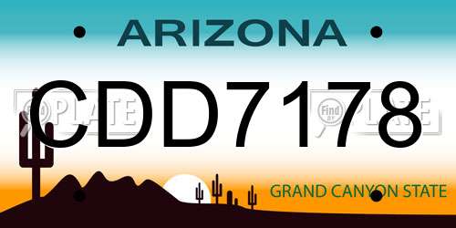 CDD7178 Arizona License Plate