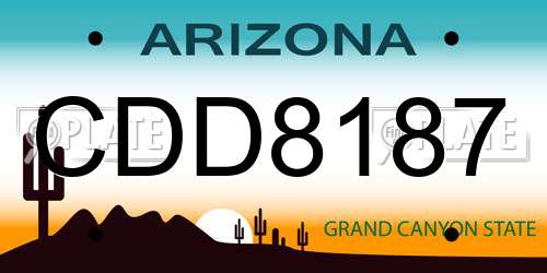 CDD8187 Arizona License Plate