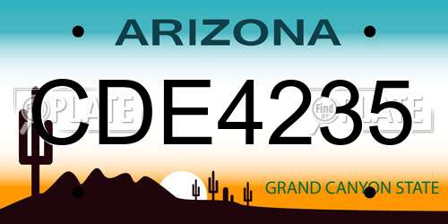 CDE4235 Arizona License Plate
