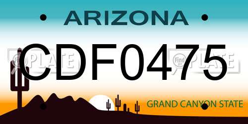 CDF0475 Arizona License Plate