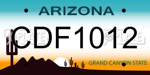 CDF1012 Arizona License Plate