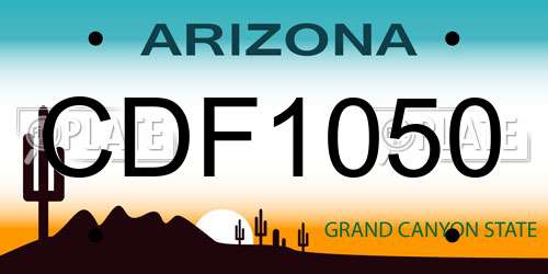 CDF1050 Arizona License Plate
