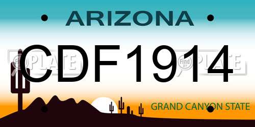 CDF1914 Arizona License Plate