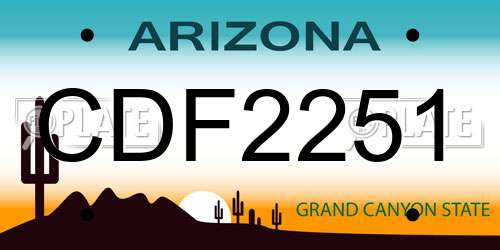 CDF2251 Arizona License Plate