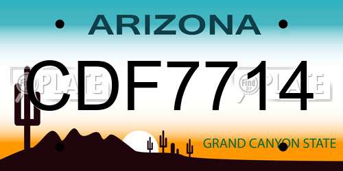 CDF7714 Arizona License Plate