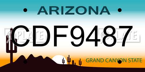 CDF9487 Arizona License Plate