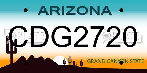 CDG2720 Arizona License Plate
