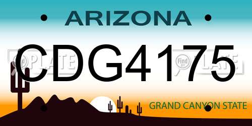 CDG4175 Arizona License Plate
