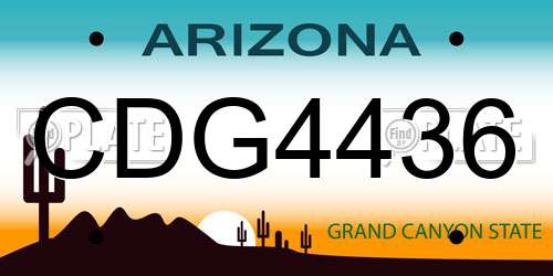 CDG4436 Arizona License Plate