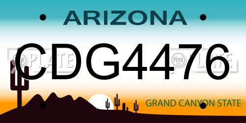 CDG4476 Arizona License Plate