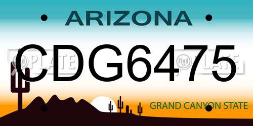 CDG6475 Arizona License Plate