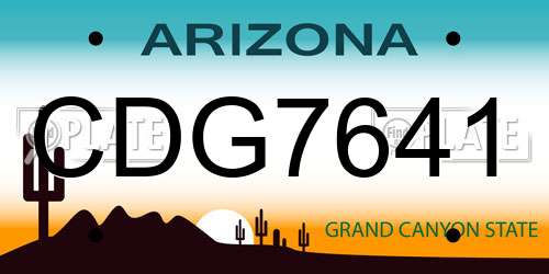 CDG7641 Arizona License Plate