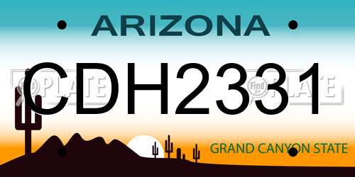 CDH2331 Arizona License Plate