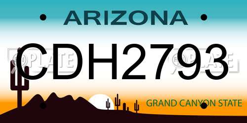 CDH2793 Arizona License Plate