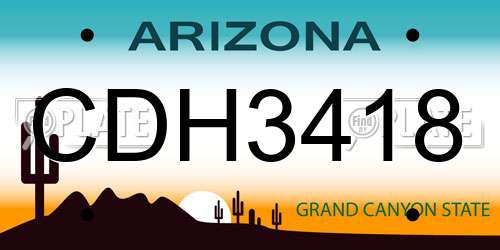CDH3418 Arizona License Plate