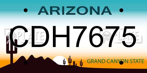 CDH7675 Arizona License Plate