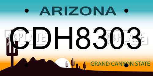 CDH8303 Arizona License Plate