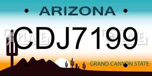 CDJ7199 Arizona License Plate