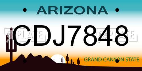 CDJ7848 Arizona License Plate