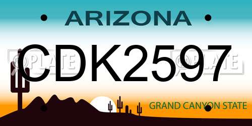 CDK2597 Arizona License Plate