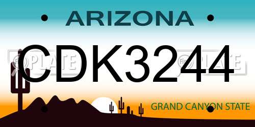 CDK3244 Arizona License Plate
