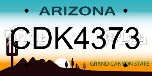 CDK4373 Arizona License Plate
