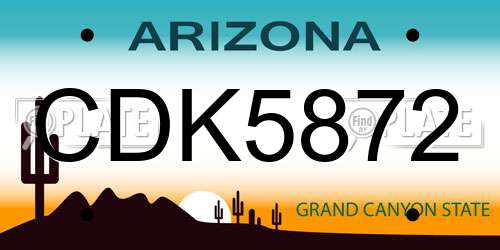 CDK5872 Arizona License Plate