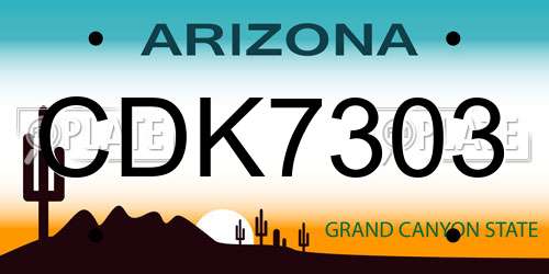 CDK7303 Arizona License Plate