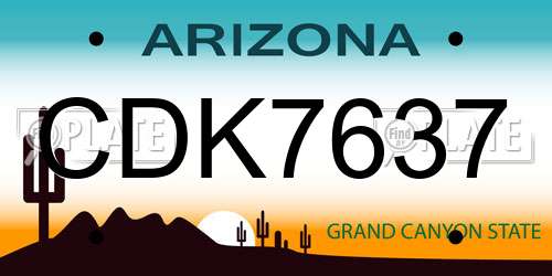 CDK7637 Arizona License Plate