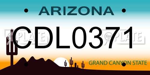 CDL0371 Arizona License Plate