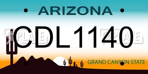 CDL1140 Arizona License Plate