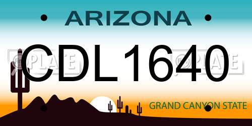 CDL1640 Arizona License Plate
